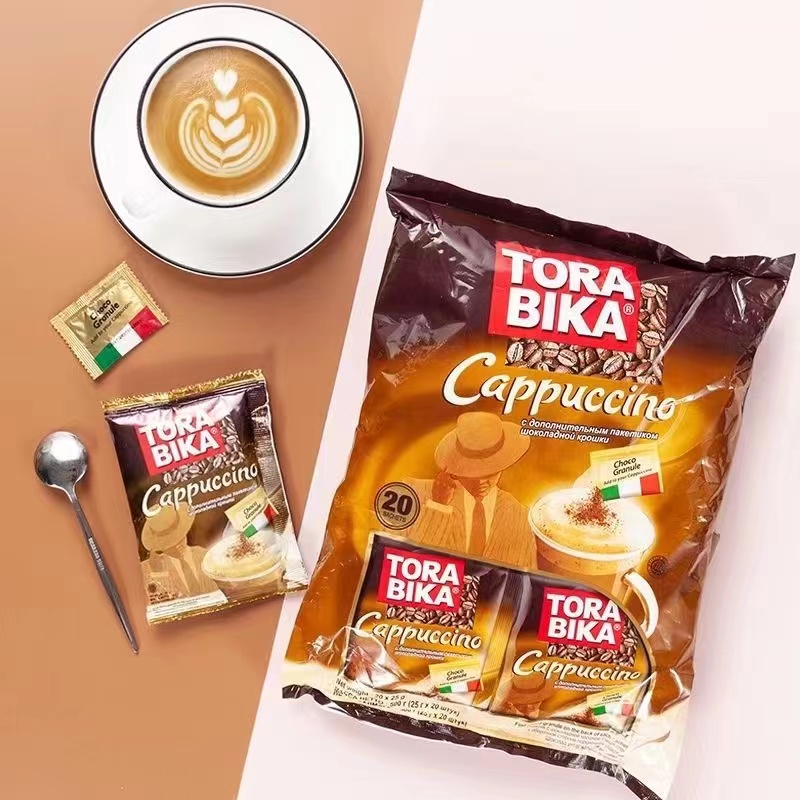 进口黄金鹰卡布奇诺三合一速溶咖啡500g袋香醇浓郁下午茶休闲办公