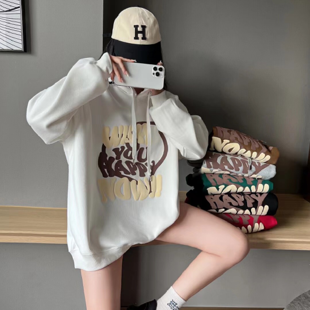 【瑜浩专供】加厚加绒帽款女士韩版女士卫衣连帽宽松时尚