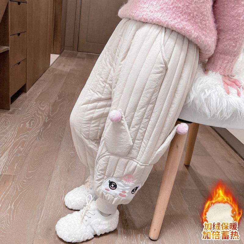 琼仔童装女童棉裤冬季裤子蓄热打底婴儿儿童裤子过冬工装10-15岁