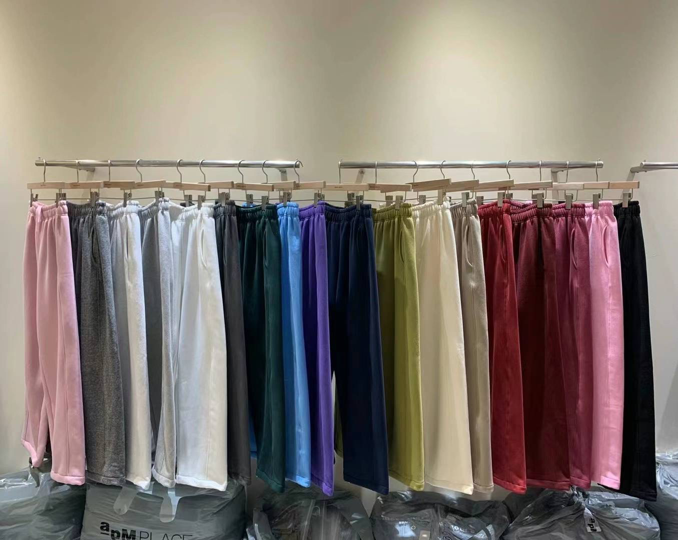 【no退no换】韩国加绒秋冬阔腿卫裤裤长107厘米左右腰围66-98cm左右