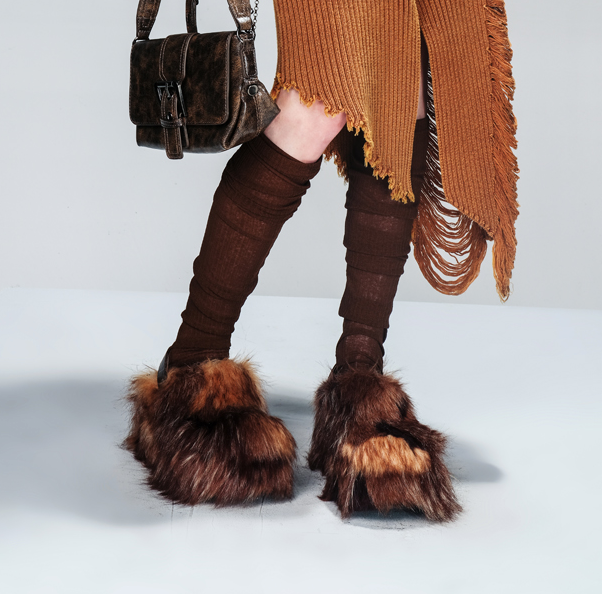 NN-NORTH NODE‘大祭司’厚底增高毛毛拖鞋