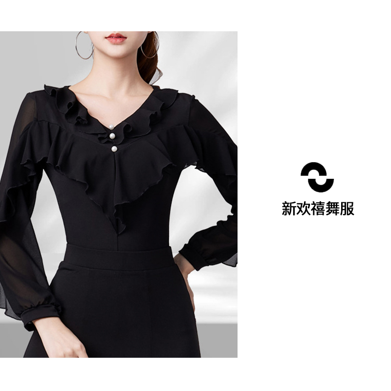 国标摩登舞连体上衣女交谊舞新款广场舞女舞衣拉丁舞