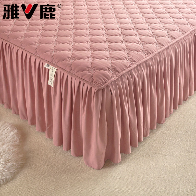 V/雅鹿床裙单件夹棉床垫罩2025年新款夏季单人床盖带裙边床罩家用