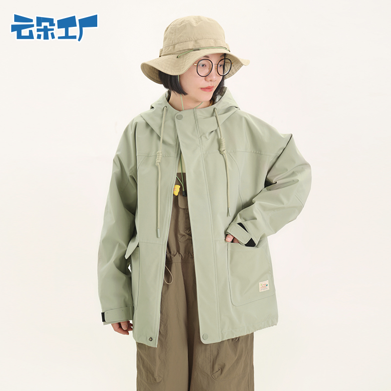 云朵工厂花学家立体口袋连帽防风外套休闲宽松秋季户外