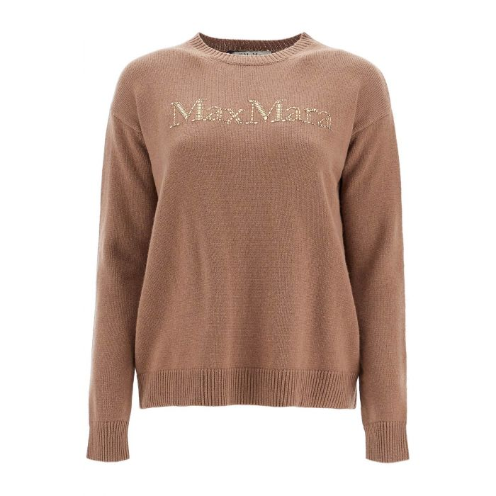 未使用 MaxMara Kassel系列秋冬水钻徽标羊绒/羊毛混纺针织衫