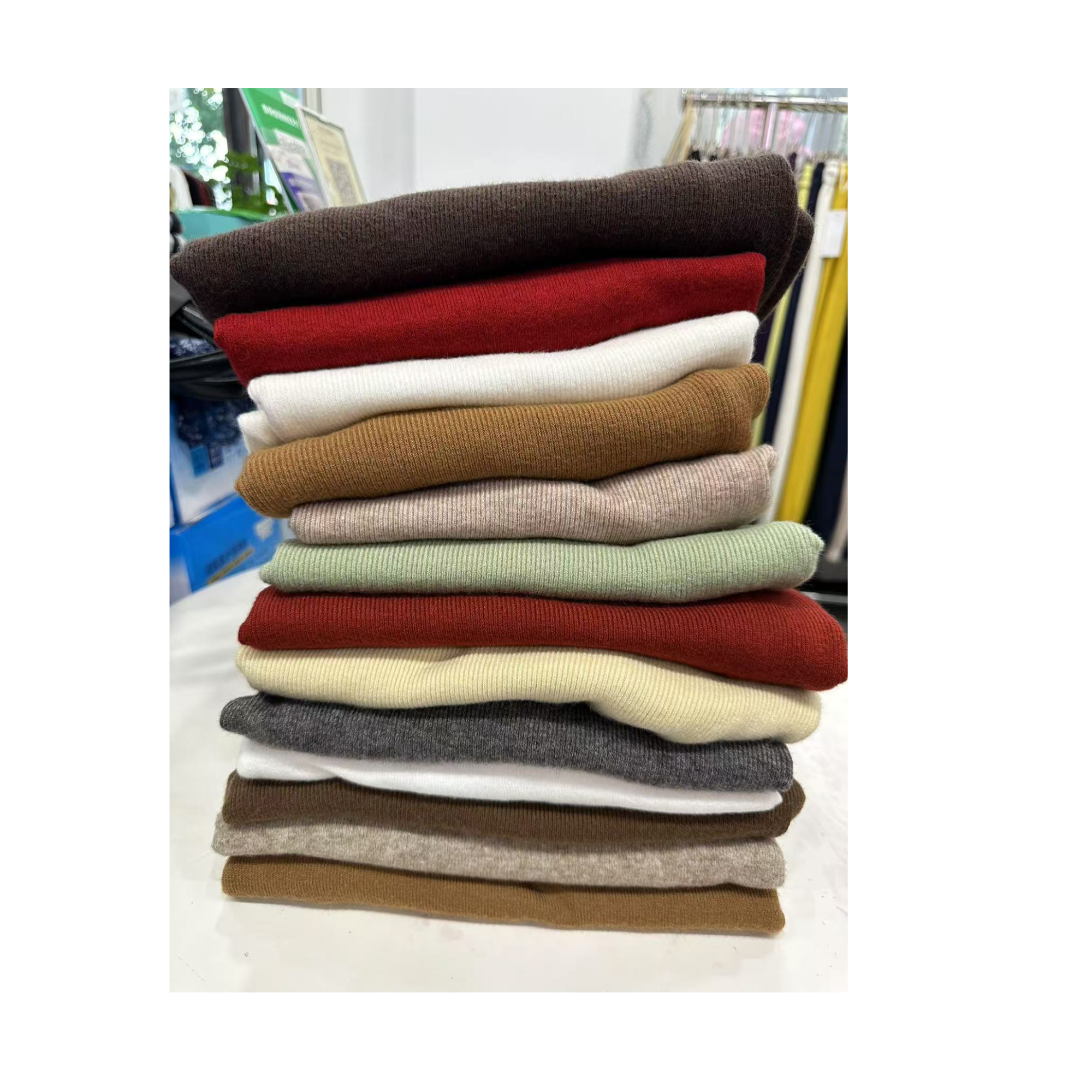 多色修身一线成型毛衣