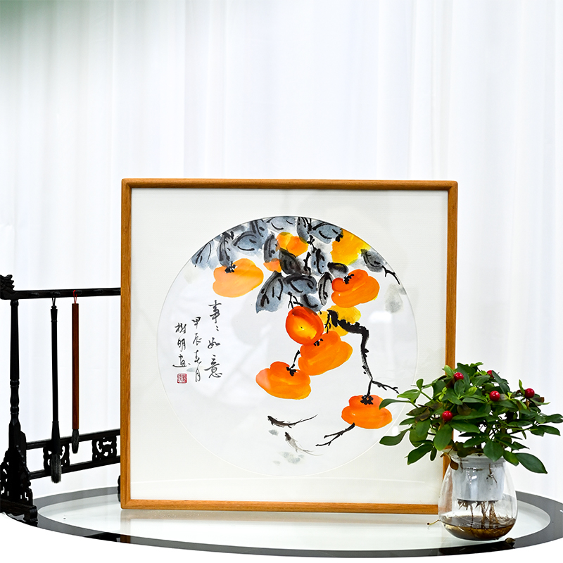 【50*50】斗方金丝柚木全实木榫卯画框/不含作品