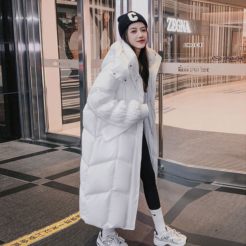 白色长款羽绒服2023冬季新款女高级感设计师款加厚韩系面包服外套