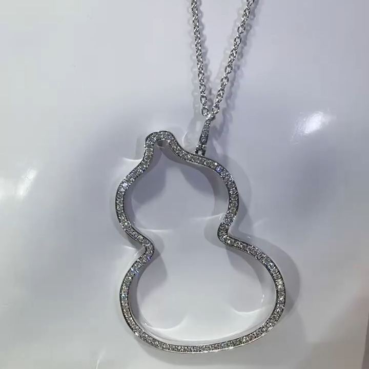 【万小姐】18K金钻石大镂空葫芦项链