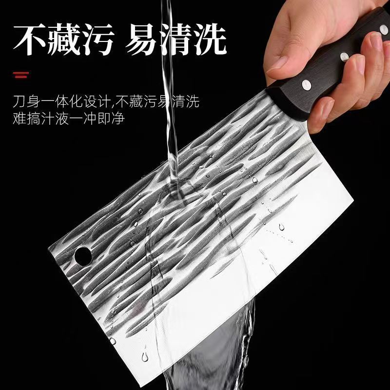 家用锻打菜刀圆头刀厨房杀鱼切肉切菜片肉刀耐用不锈钢锋利专用刀