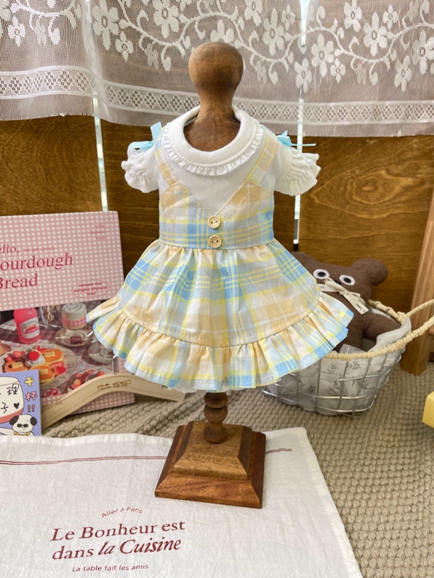 韩风素雅可爱宠物连衣裙 假两件哦