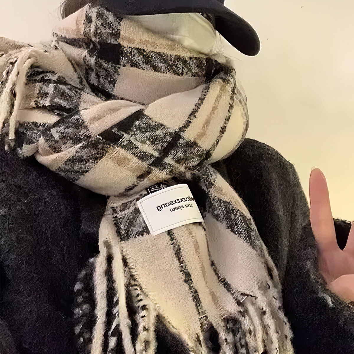 2025新款格子围巾女冬季韩版百搭复古加厚保暖流苏学生围脖披肩潮