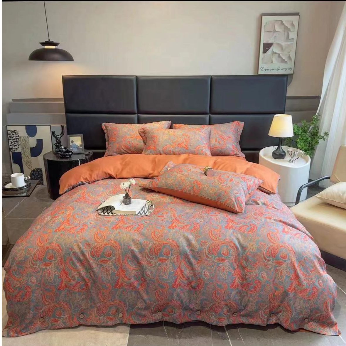 轻奢复古双层纱四件套--凤舞（标准）-2