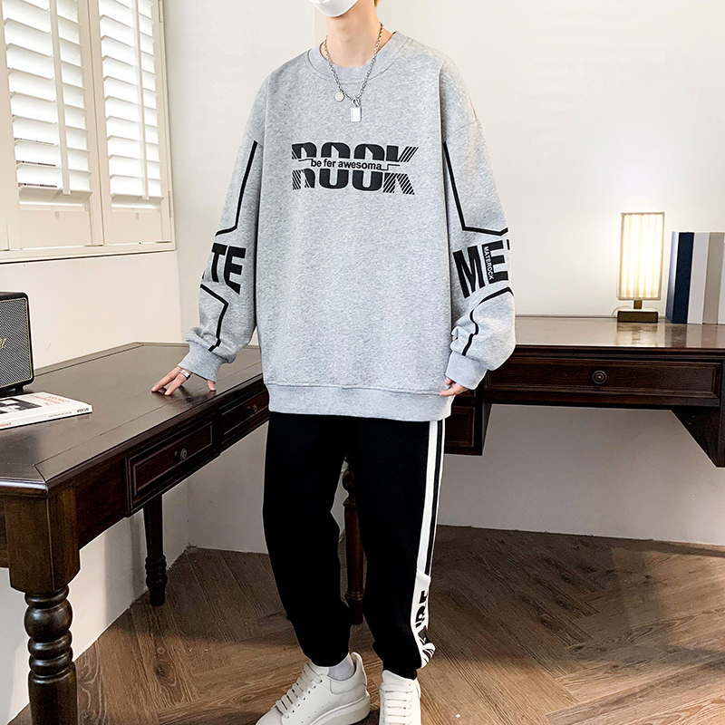 青少年潮流卫衣春秋季男孩初高中学生长袖t恤大童休闲运动套装