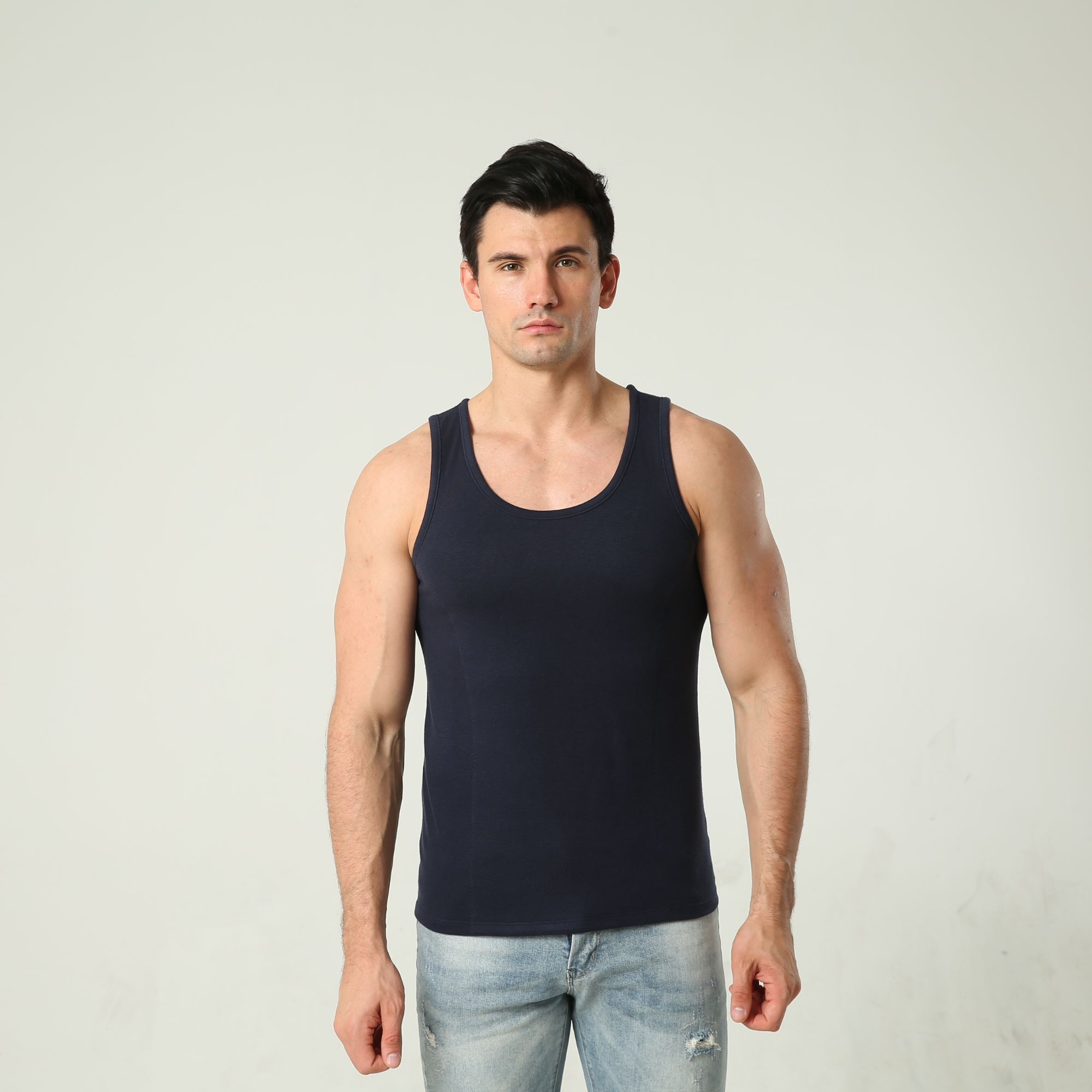 男士秋冬保暖背心内衣圆领厚双层打底马甲馨思特AE56620