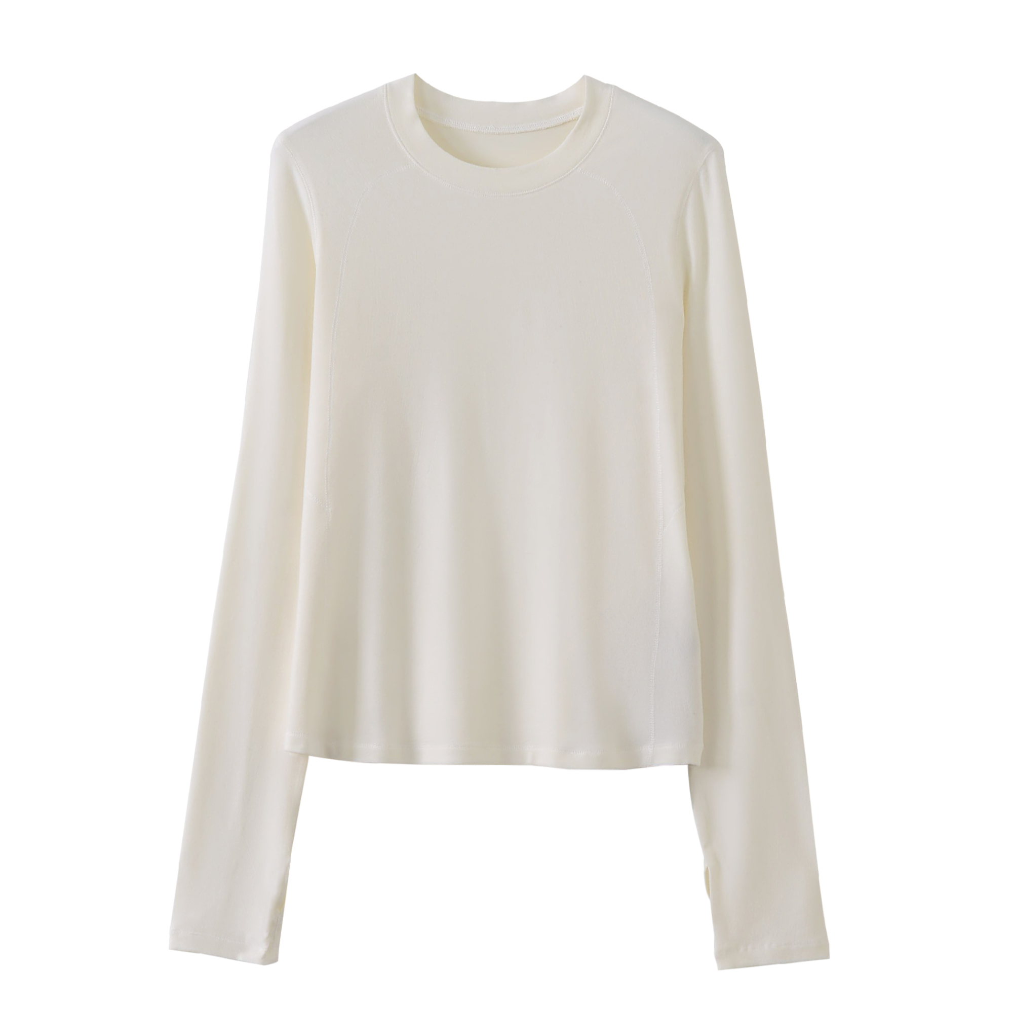 羊绒打底衫温暖柔软亲肤舒适女士长袖运动瑜伽T恤