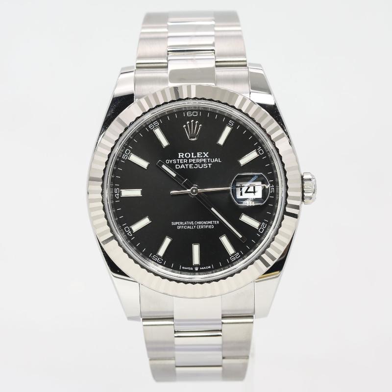 95新 Rolex/劳力士 单表/日志/126334/黑盘/夜光刻度/41表径/男款