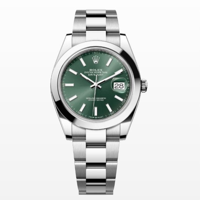 99新 Rolex/劳力士 24年全套/126300/薄荷绿/41表径/夜光