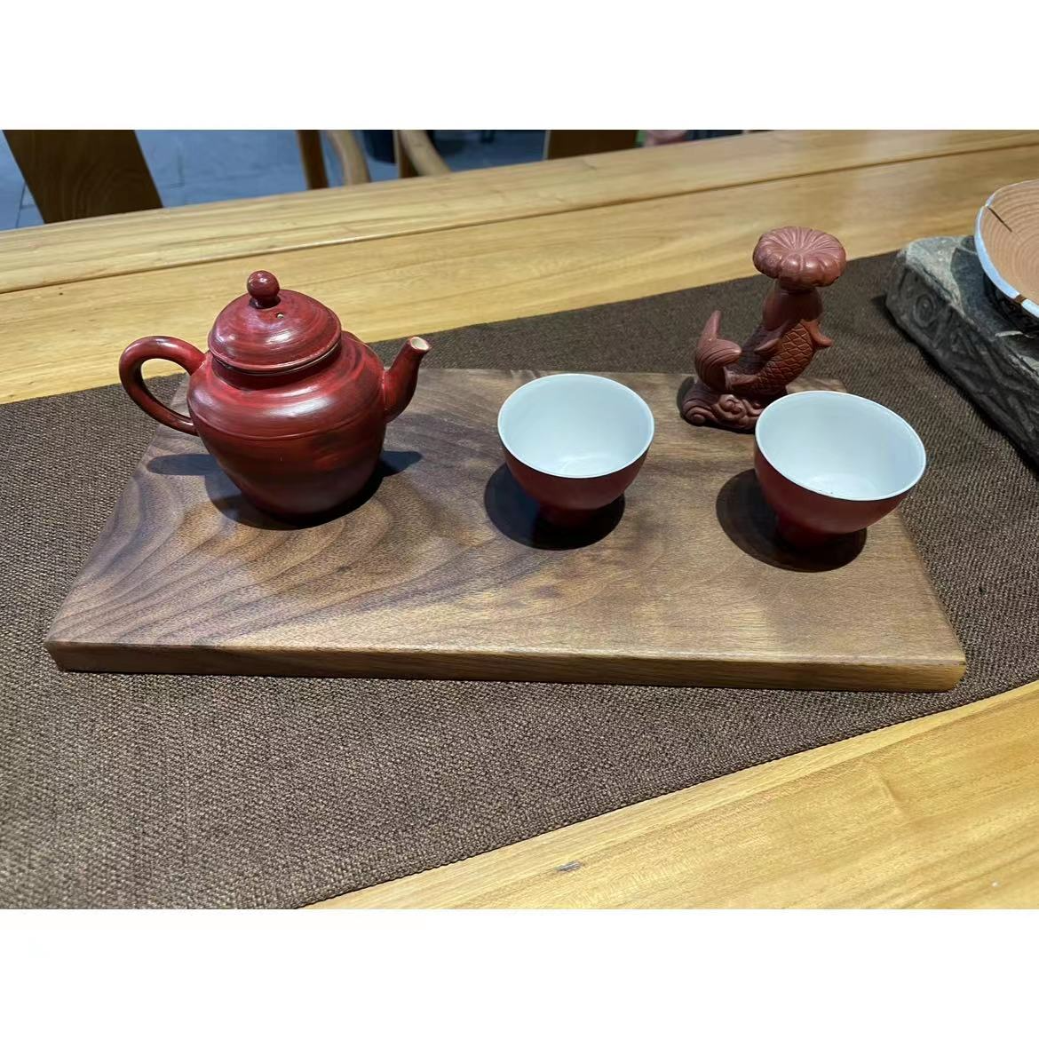 北美黑胡桃木茶盘干泡台茶盘隔热家用 摆件底座【一物一拍】