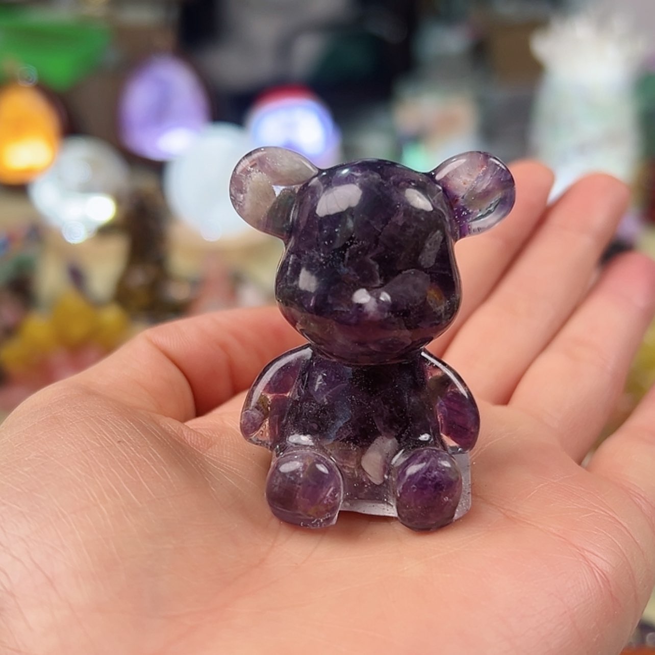 【闪购商品】水晶大型摆件（非配饰）未镶嵌紫小熊