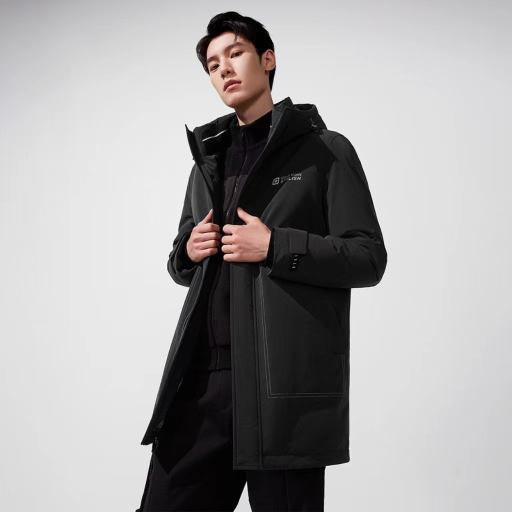 H加剪标断码保暖三防面料中长款羽服连帽休闲时尚男士保暖长袖