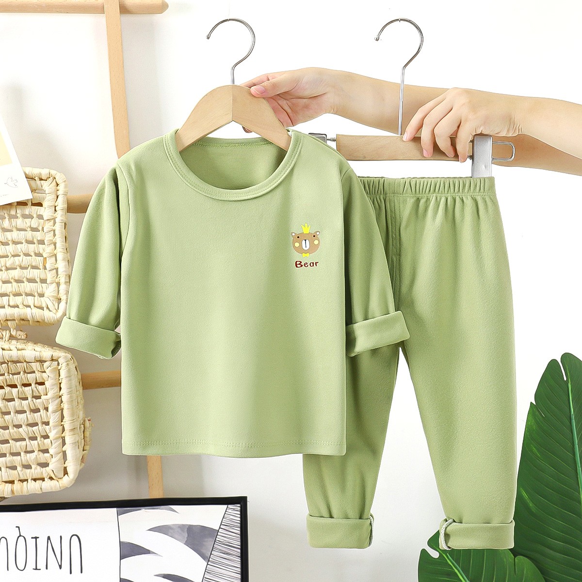 新款儿童德绒套装秋冬新款男女童秋衣秋裤打底套装中大童保暖