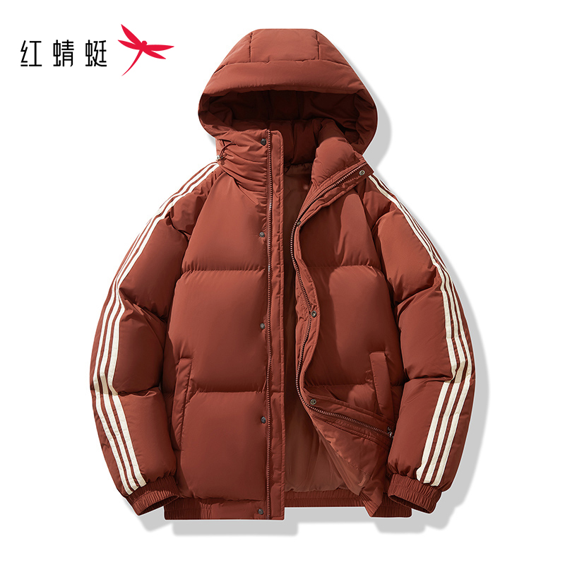 REDDRAGONFLY/红蜻蜓情侣连帽宽松潮流加厚保暖秋冬时尚休闲棉服