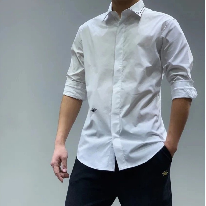 D372 男士休闲通勤小蜜蜂衬衫