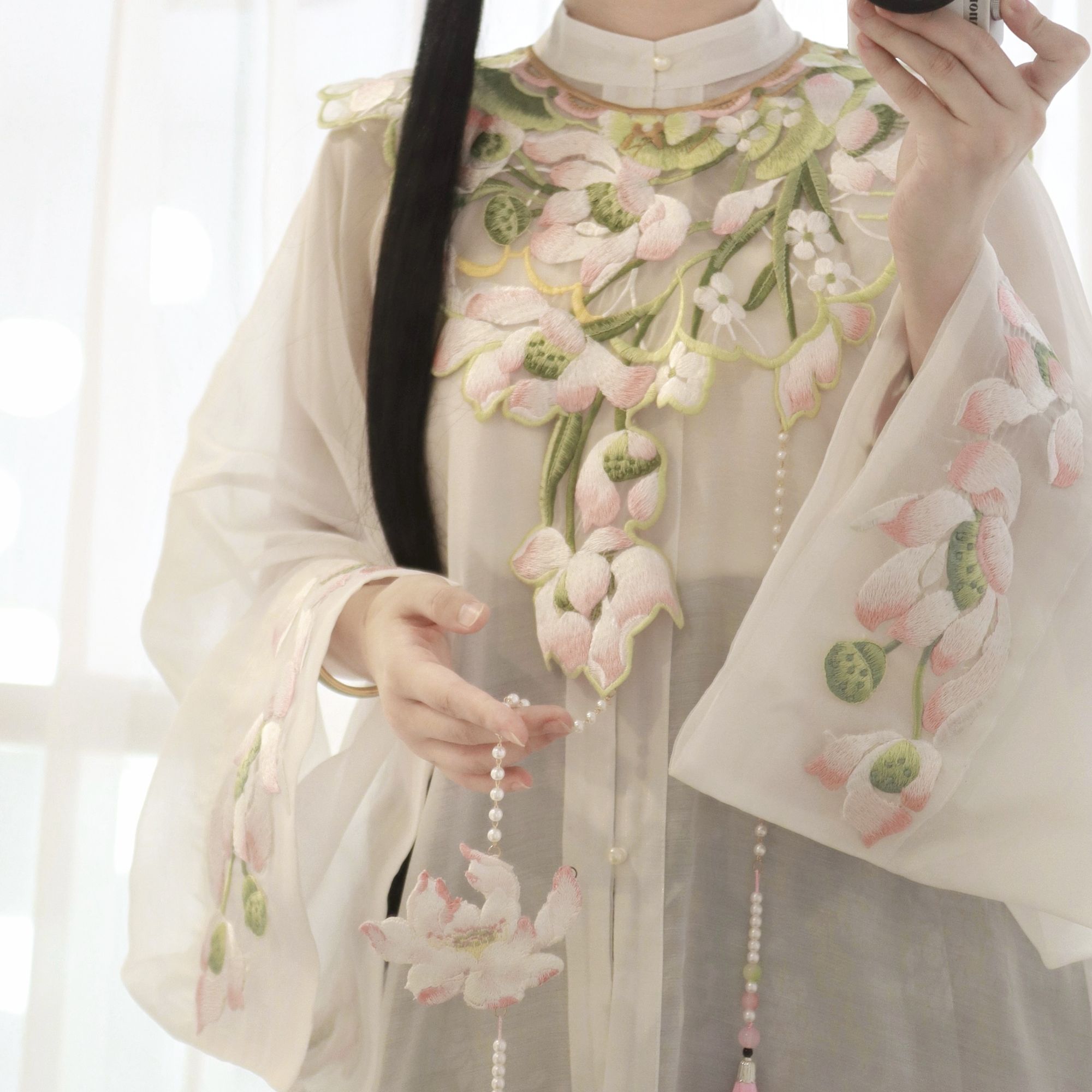 二十四时原创汉服女云肩明制装饰披肩假领刺绣云肩立领春秋款夏款