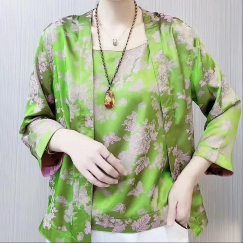 双面穿宋锦高定开衫重磅花萝外披新中式尤莱特高智淡人返潮复古