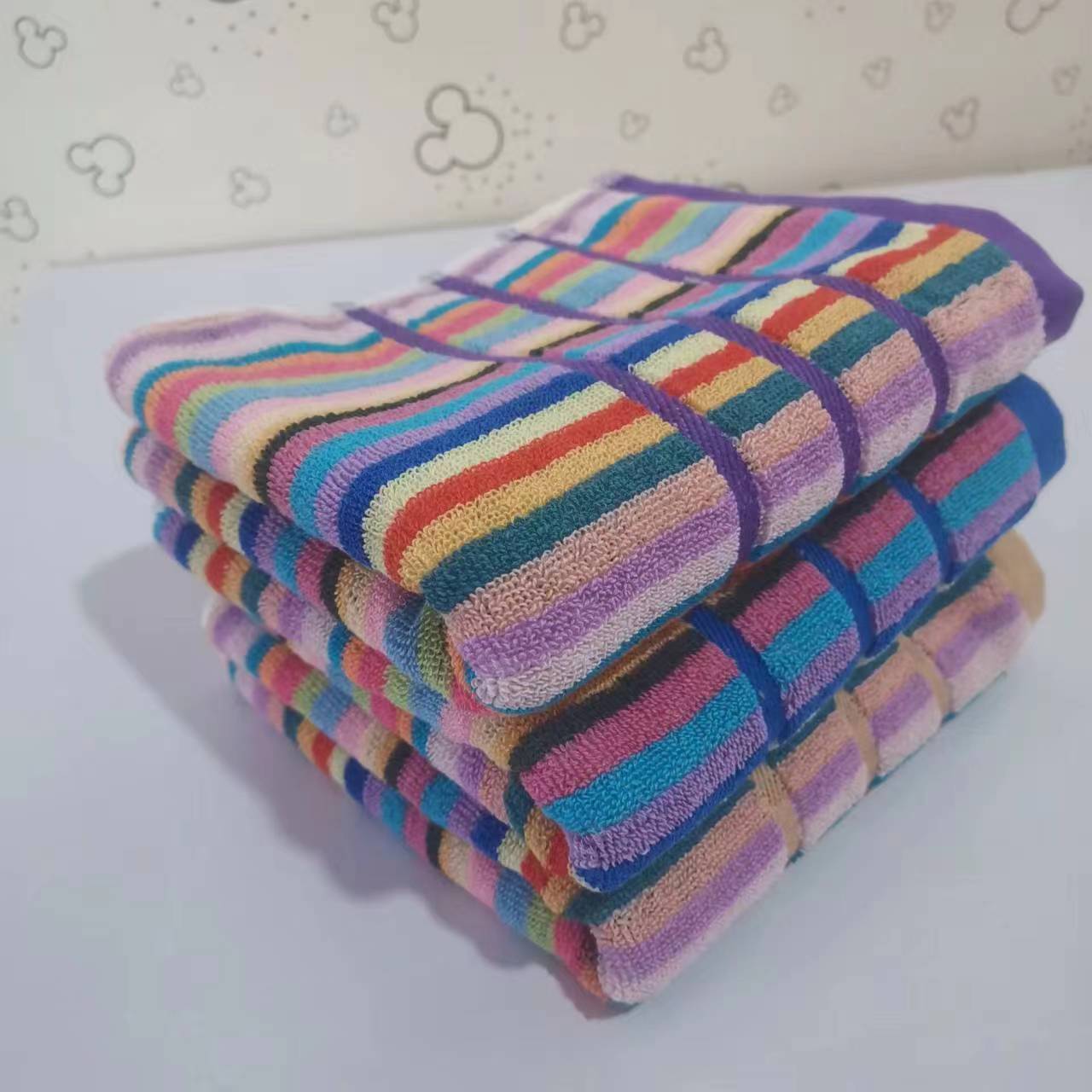 色纱柔软成人洗澡条纹吸水加厚格子毛圈纱毛巾面巾洗脸毛巾家用