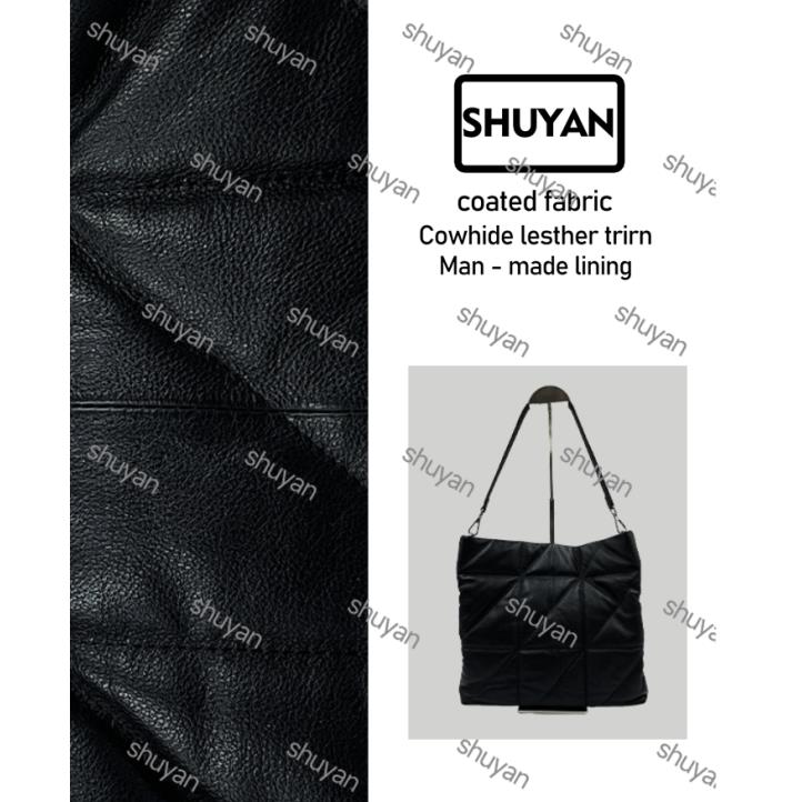 姝宴手工打造真皮女士新款包TA0111黑色阳格子购物袋