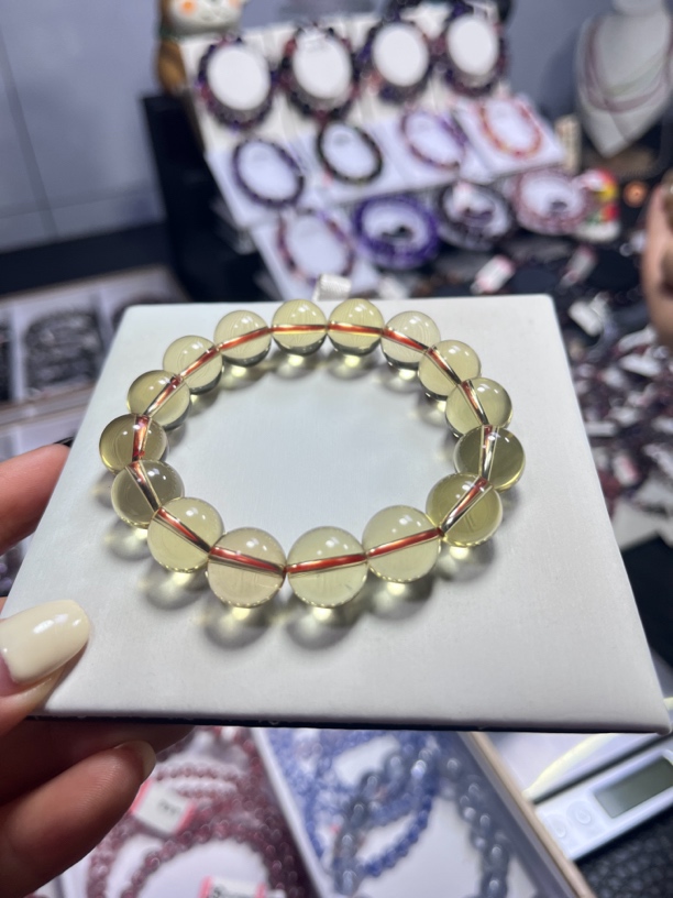 天然黄水晶水晶手串手链招财財