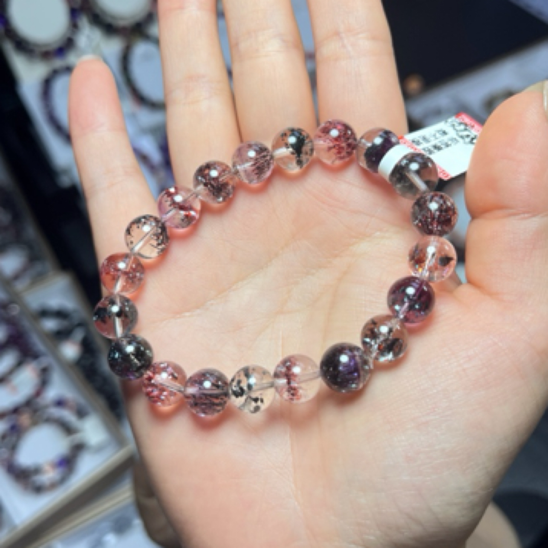 天然水晶彩毒液超七水晶手串