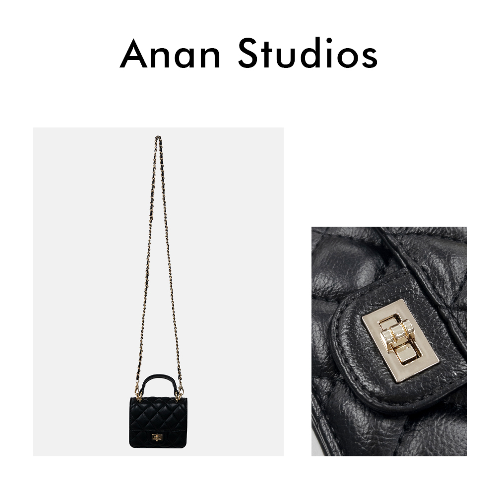 【黑金时代】小香名媛风迷你手提小方包菱格链条小包包★