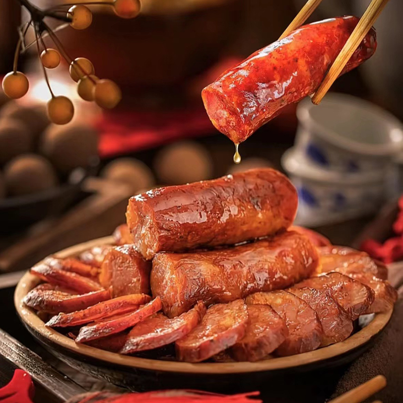 四川麻辣香肠重庆特产柏树丫柴火烟熏腊肉腊肠农家传统手工