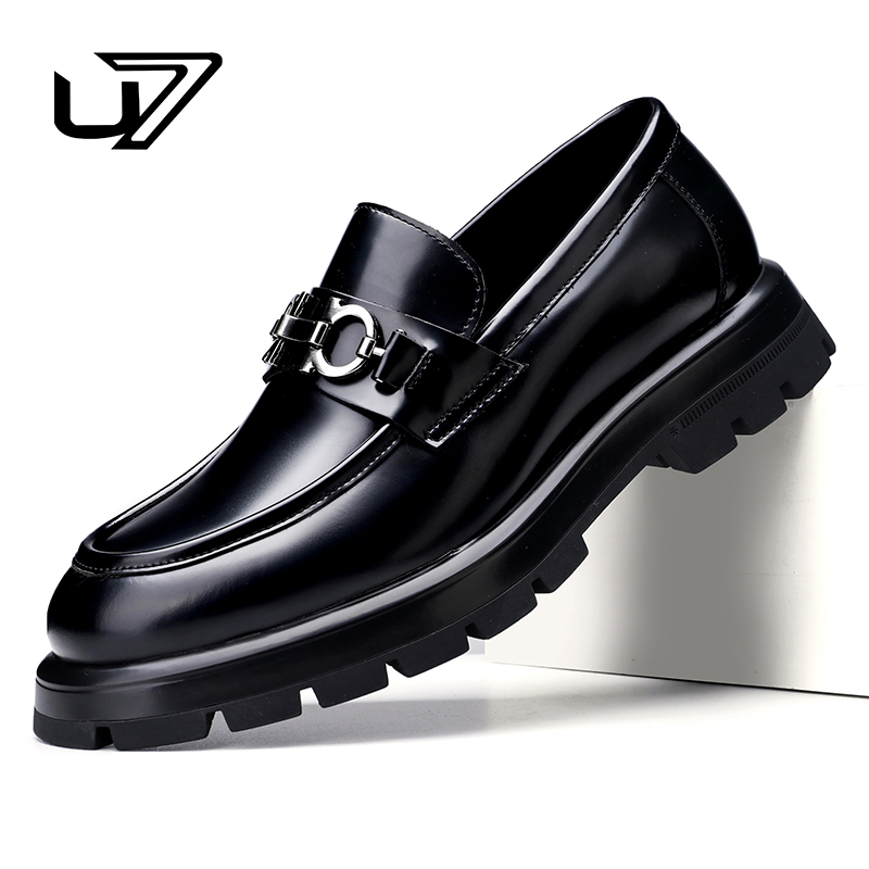 U7品牌男鞋轻奢高端皮鞋男款真皮2024新款爆款头层牛皮男士休闲鞋