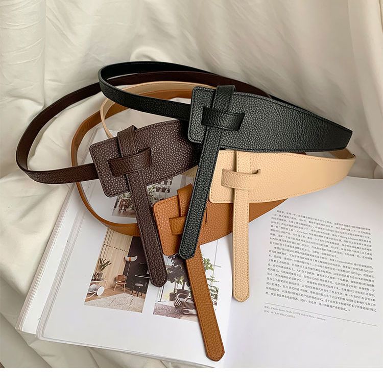 小众设计复简约沙漏设计女士腰封腰带百搭个性打结装饰配裙子百搭