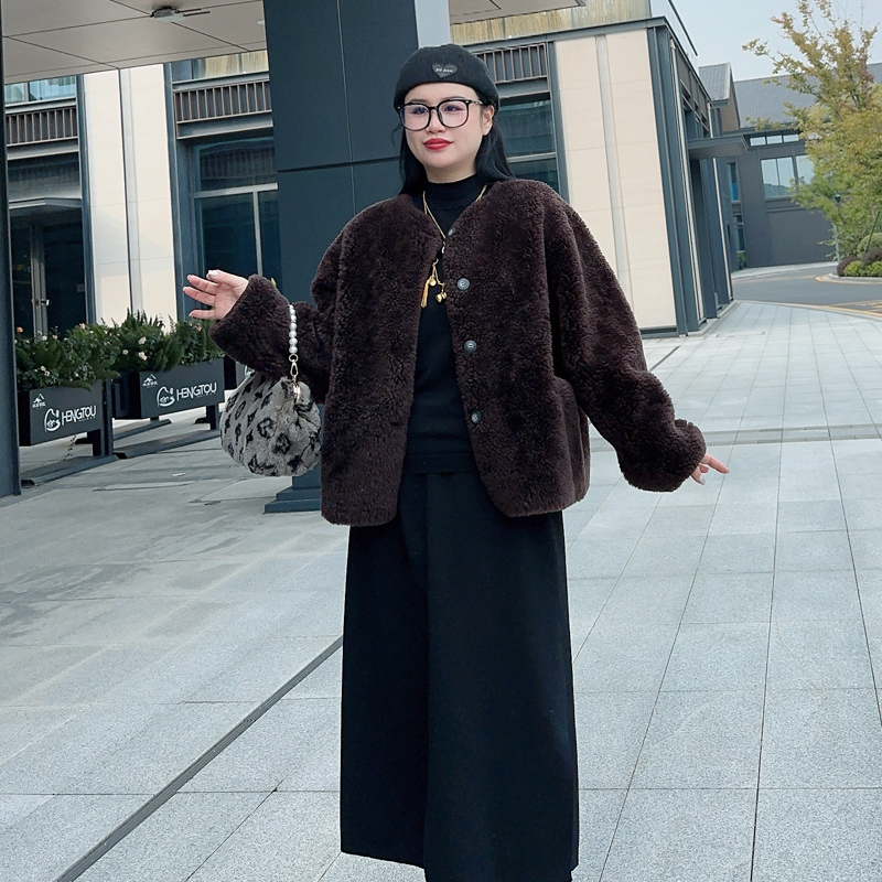 别格秀【浪漫马黛】大码女装200斤胖妹妹小香风气质羊毛外套网红