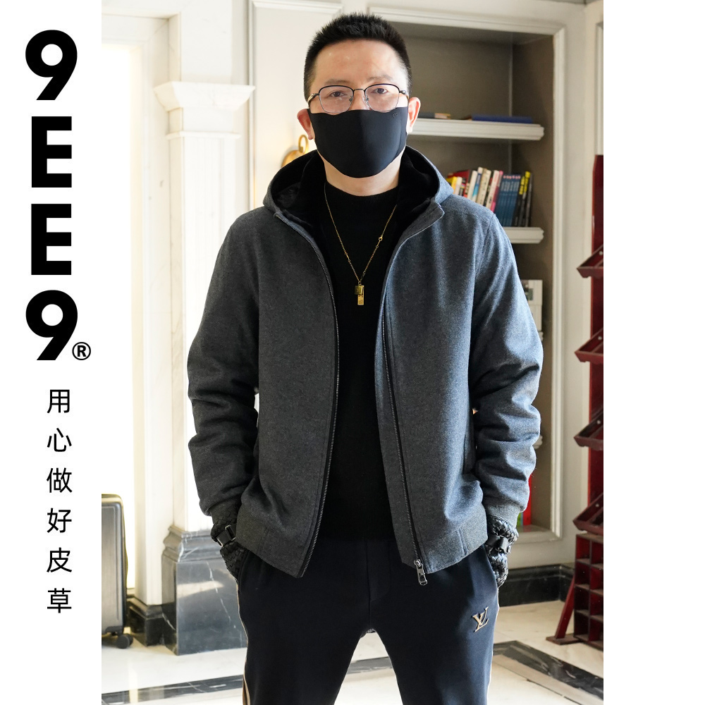 LP高端水貂绒内胆羊毛外套貂绒袖子男款休闲保暖冬季2478-1