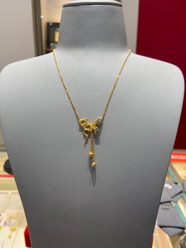 足金999灵蛇蝴蝶套链6.24克