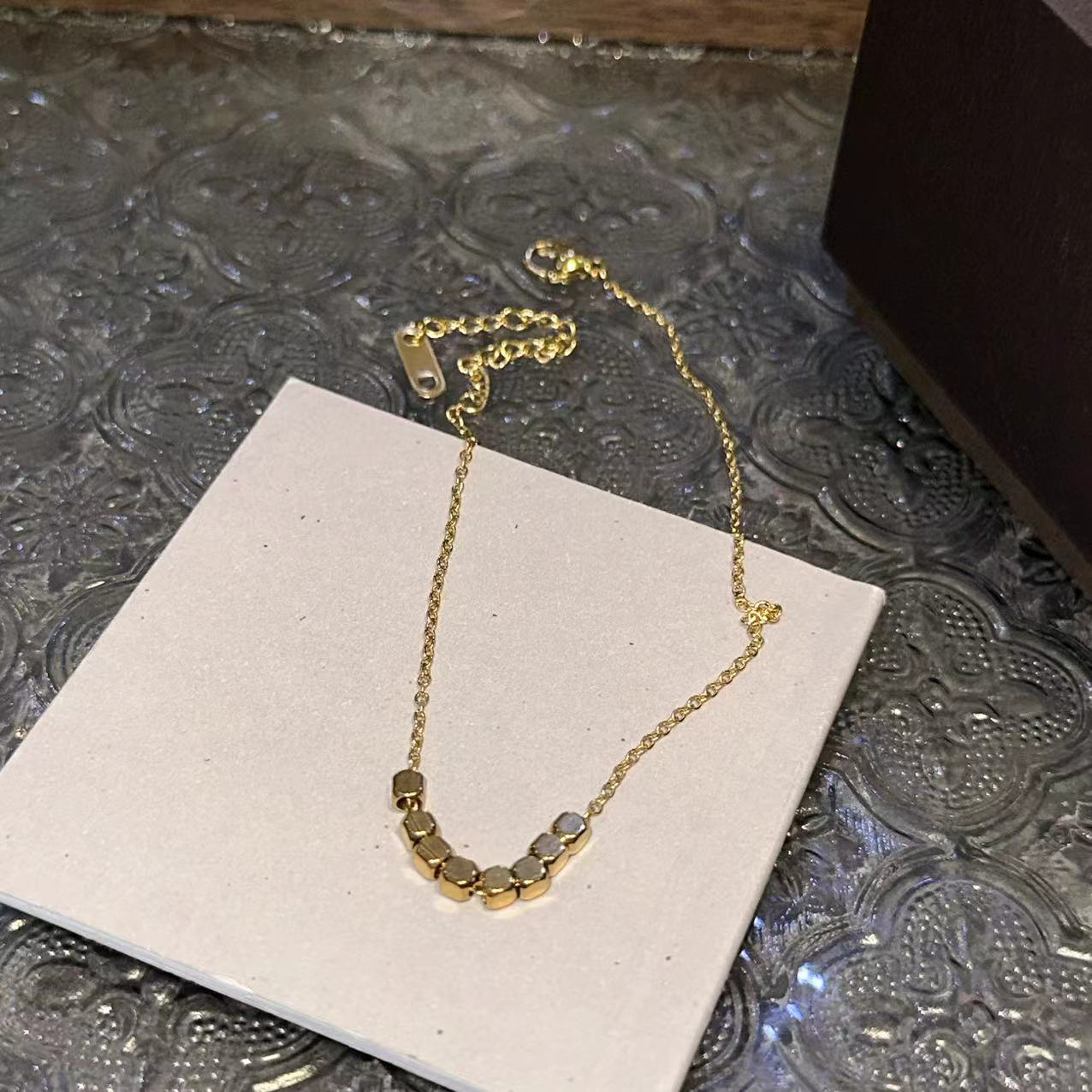 钛钢脚链 方块百搭简约脚链-1346