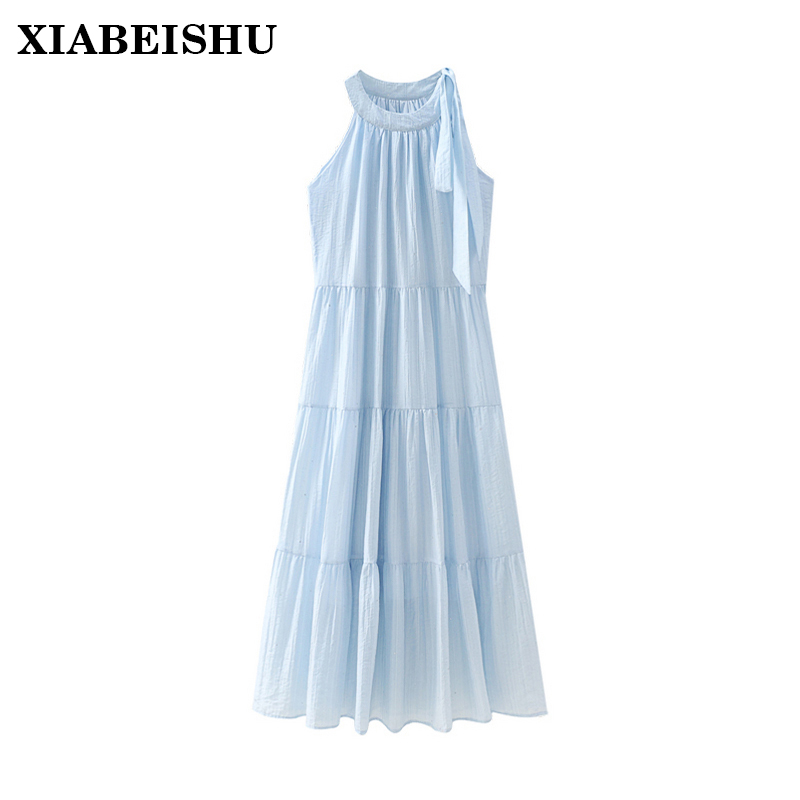 【品质女装】剪标撤柜高端品牌女装连衣裙 法式绝美挂脖吊带裙夏季