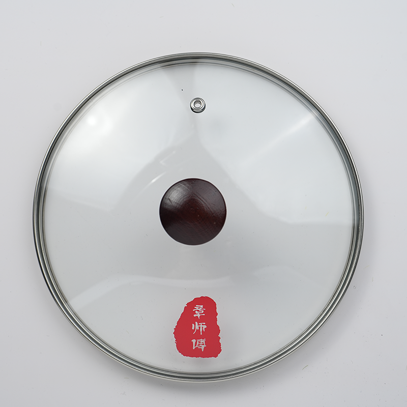 章师傅钢化玻璃锅盖木头炒菜锅盖铁锅配件