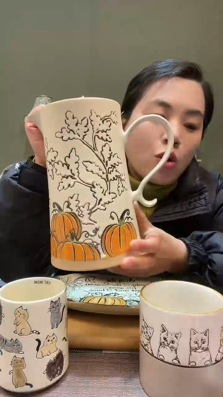 【闪购商品】陶瓷盘南瓜冷水壶 微瑕满20发货