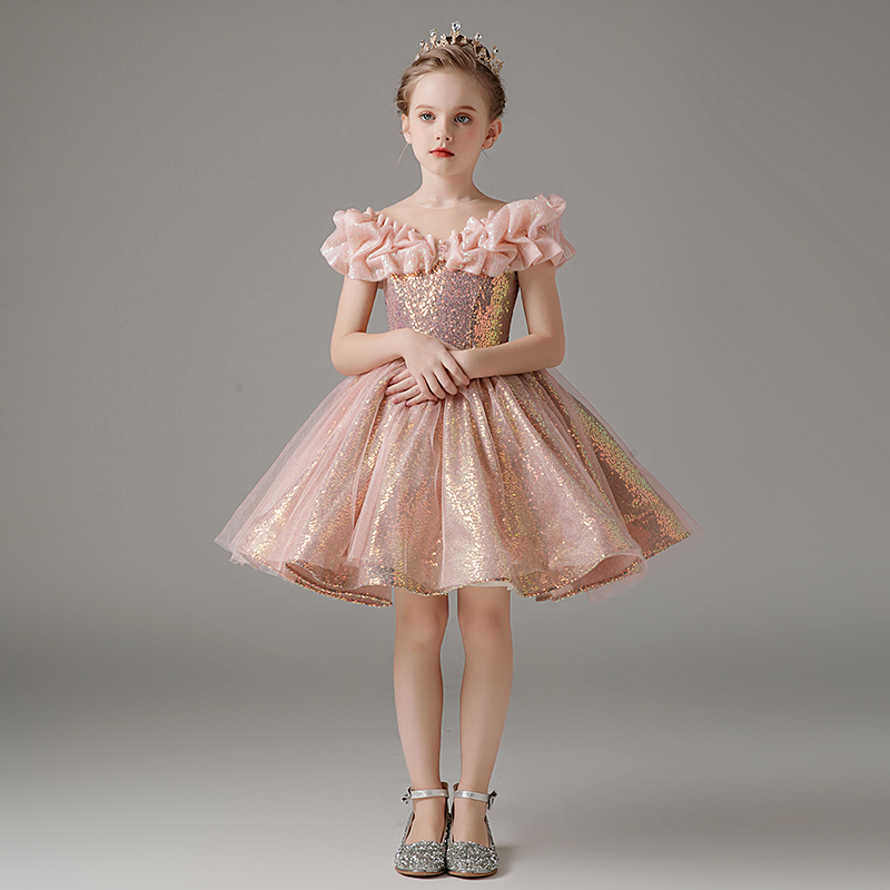 儿童礼服公主裙生日女童花童钢琴走秀小女孩洋气主持人演出服春夏