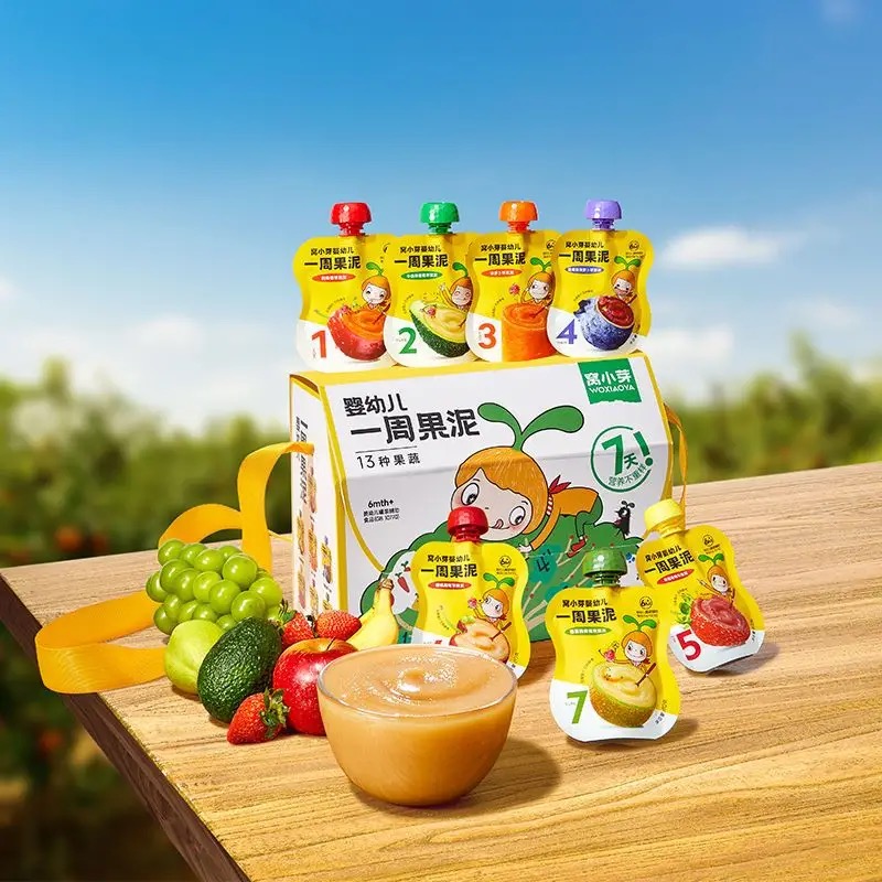 窝小芽果泥1到3岁组合一周宝宝果泥儿童辅食小袋装