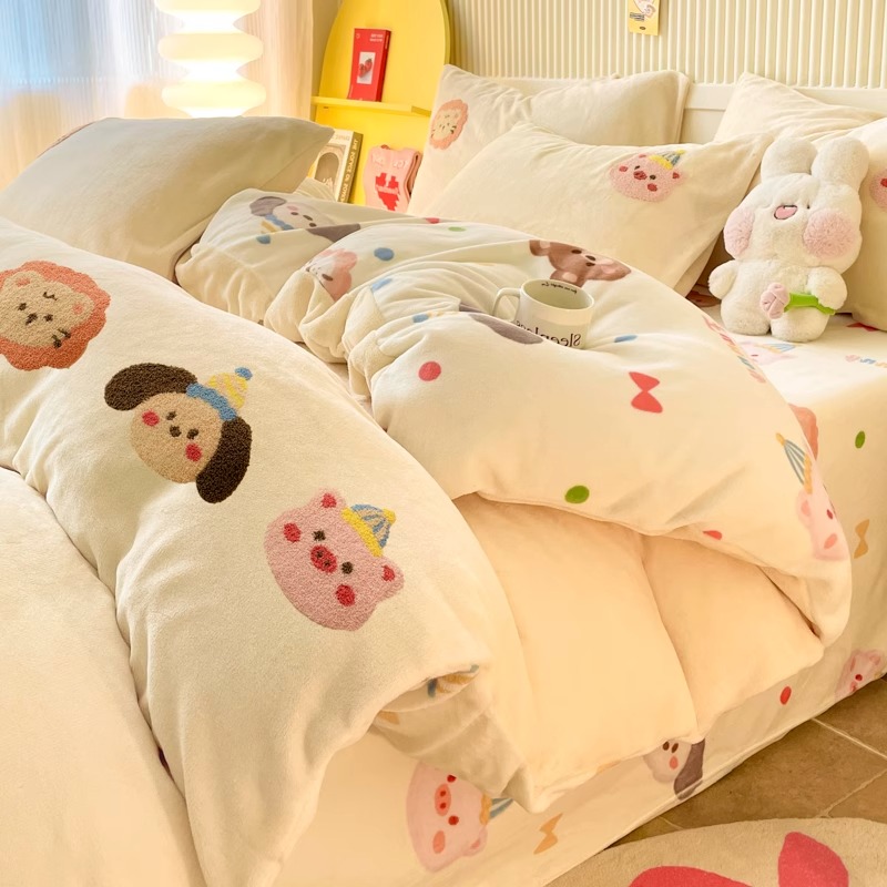 软软糯糯高克重牛奶绒 秋冬A类四件套！