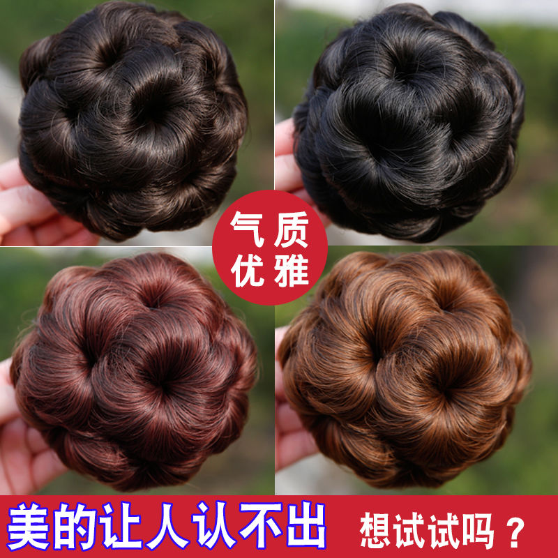 九朵花造型发包简单黑色马尾方便展示抓夹式花苞新娘头饰发夹妈妈