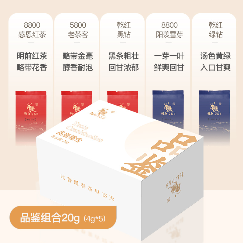 【店庆抢购福利】乾红宜兴红茶小种茶叶5系列品鉴装新茶套装20g小包